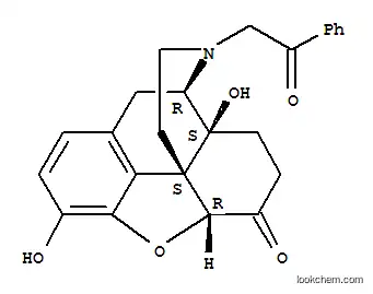 Molecular Structure of 102424-35-1 (Morphinan-6-one,4,5-epoxy-3,14-dihydroxy-17-(2-oxo-2-phenylethyl)-, (5a)- (9CI))