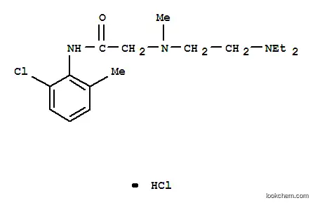 Molecular Structure of 102489-52-1 (2-[{2-[(2-chloro-6-methylphenyl)amino]-2-oxoethyl}(methyl)amino]-N,N-diethylethanaminium chloride)