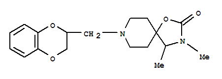 Molecular Structure of 102504-24-5 (1-Oxa-3,8-diazaspiro[4.5]decan-2-one,8-[(2,3-dihydro-1,4-benzodioxin-2-yl)methyl]-3,4-dimethyl-)