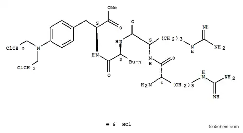 Molecular Structure of 102516-63-2 (L-Phenylalanine,N-[N-(N2-L-arginyl-L-arginyl)-L-norleucyl]-4-[bis(2-chloroethyl)amino]-, methylester, hexahydrochloride (9CI))