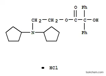 Molecular Structure of 102516-83-6 (2-(dicyclopentylamino)ethyl hydroxy(diphenyl)acetate hydrochloride)