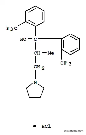 Molecular Structure of 102584-54-3 (1-Pyrrolidinepropanol, b-methyl-a,a-bis[2-(trifluoromethyl)phenyl]-, hydrochloride (1:1))