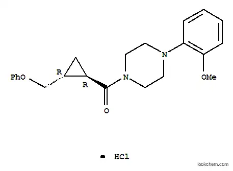 Molecular Structure of 102617-33-4 (1-(2-methoxyphenyl)-4-{[2-(phenoxymethyl)cyclopropyl]carbonyl}piperazine hydrochloride)
