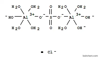 Molecular Structure of 102643-98-1 (Aluminum(1+),heptaaquatrihydroxy[m-[sulfato(2-)-kO:kO']]di-, chloride (9CI))
