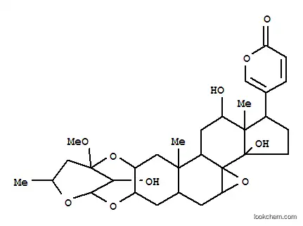 Molecular Structure of 102694-28-0 (5-(3a,16,17-trihydroxy-12-methoxy-10,14a,16a-trimethyloctadecahydro-10H-8,12-methanocyclopenta[7,8]oxireno[8a,9]phenanthro[2,3-d][1,3,6]trioxonin-1-yl)-2H-pyran-2-one)