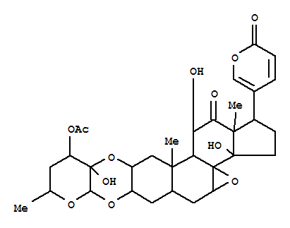 Molecular Structure of 102694-29-1 (Bufa-20,22-dienolide,2,3-[[(2S,3S,4S,6R)-4-(acetyloxy)tetrahydro-3-hydroxy-6-methyl-2H-pyran-3,2-diyl]bis(oxy)]-7,8-epoxy-11,14-dihydroxy-12-oxo-,(2a,3b,5a,7b,11a)- (9CI))