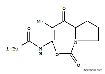 Molecular Structure of 102719-89-1 ((-)-3-Methyl-N-[5a,6,7,8-tetrahydro-4-methyl-1,5-dioxo-5H-pyrrolo[1,2-c][1,3]oxazepin-3-yl]butanamide)