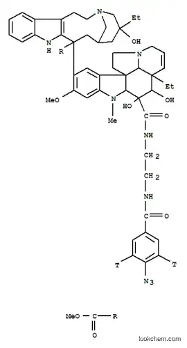 Molecular Structure of 102976-55-6 (methyl (5S,7S,9S)-9-[(2beta,3beta,4beta,5alpha,19alpha)-3-{[2-({[4-azido(3,5-~3~H_2_)phenyl]carbonyl}amino)ethyl]carbamoyl}-3,4-dihydroxy-16-methoxy-1-methyl-6,7-didehydroaspidospermidin-15-yl]-5-ethyl-5-hydroxy-1,4,5,6,7,8,9,10-octahydro-2H-3,7-methanoaz)