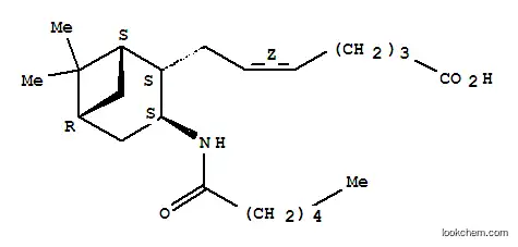 Molecular Structure of 103081-25-0 ((5Z)-7-[(1S,5R)-6,6-Dimethyl-3β-[(1-oxohexyl)amino]bicyclo[3.1.1]heptan-2α-yl]-5-heptenoic acid)