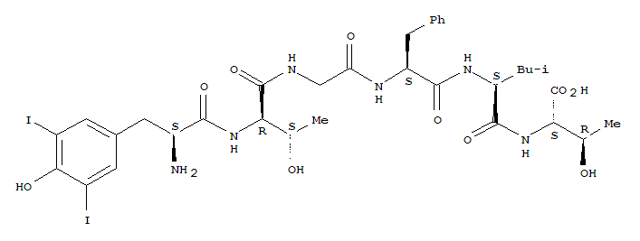 L-Threonine,N-(3,5-diiodo-L-tyrosyl)-D-threonylglycyl-L-phenylalanyl-L-leucyl- (9CI)