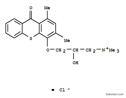 Molecular Structure of 103430-32-6 (1-Propanaminium,3-[(1,3-dimethyl-9-oxo-9H-thioxanthen-4-yl)oxy]-2-hydroxy-N,N,N-trimethyl-,chloride (1:1))