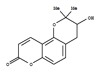 Molecular Structure of 103537-98-0 (2H,8H-Benzo[1,2-b:3,4-b']dipyran-8-one,3,4-dihydro-3-hydroxy-2,2-dimethyl-, (+)- (9CI))