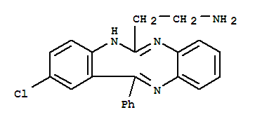 Molecular Structure of 103686-93-7 (7H-Dibenzo[d,h][1,3,6]triazonine-6-ethanamine,2-chloro-13-phenyl-)