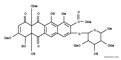 Molecular Structure of 103745-22-8 (2-Naphthacenecarboxylicacid, 3-[(6-deoxy-2,4-di-O-methyl-a-L-mannopyranosyl)oxy]-6,6a,7,10,10a,11-hexahydro-6a,7,12-trihydroxy-8,10a-dimethoxy-1-methyl-6,10,11-trioxo-,methyl ester, (6aR,7S,10aR)- (9CI))
