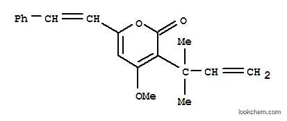 3-(1,1-Dimethyl-2-propenyl)-4-methoxy-6-(2-phenylethenyl)-2H-pyran-2-one