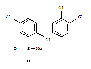 Molecular Structure of 104086-02-4 (1,1'-Biphenyl,2,2',3',5-tetrachloro-3-(methylsulfonyl)-)