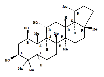 Molecular Structure of 104104-55-4 (30-Norlupan-20-one,1,3,11-trihydroxy-, (1b,3b,11a)- (9CI))