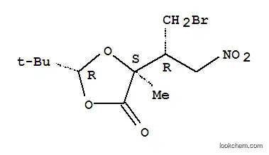 Molecular Structure of 104194-08-3 (1,3-Dioxolan-4-one, 5-[1-(bromomethyl)-2-nitroethyl]-2-(1,1-dimethylet hyl)-5-methyl-, [2R-[2alpha,5beta(R*)]]-)