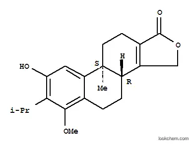 Molecular Structure of 104331-86-4 ((3bR,9bS)-8-hydroxy-6-methoxy-9b-methyl-7-(propan-2-yl)-3b,4,5,9b,10,11-hexahydrophenanthro[1,2-c]furan-1(3H)-one)