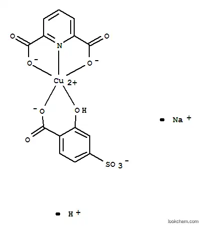 Molecular Structure of 104571-38-2 (Cuprate(2-),[2-hydroxy-4-sulfobenzoato(2-)-O1,O2][2,6-pyridinedicarboxylato(2-)-N1,O2,O6]-,sodium hydrogen (9CI))