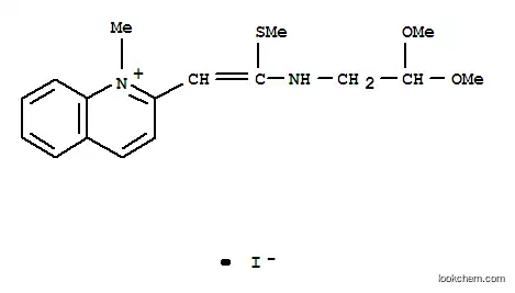 Molecular Structure of 104664-36-0 (Quinolinium,2-[2-[(2,2-dimethoxyethyl)amino]-2-(methylthio)ethenyl]-1-methyl-, iodide (1:1))