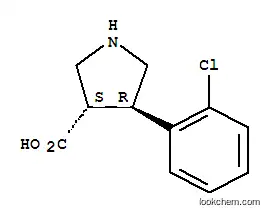 Molecular Structure of 1047651-79-5 ((3S,4R)-4-(2-CHLOROPHENYL)PYRROLIDINE-3-CARBOXYLIC ACID)