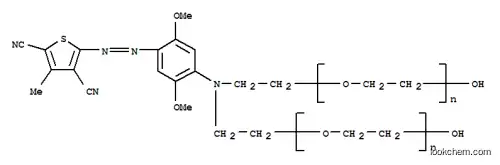 Molecular Structure of 104867-86-9 (5-[(E)-(4-{bis[2-(2-hydroxyethoxy)ethyl]amino}-2,5-dimethoxyphenyl)diazenyl]-3-methylthiophene-2,4-dicarbonitrile)
