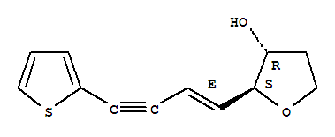 Molecular Structure of 104900-61-0 (3-Furanol,tetrahydro-2-[(1E)-4-(2-thienyl)-1-buten-3-ynyl]-, (2S,3R)- (9CI))
