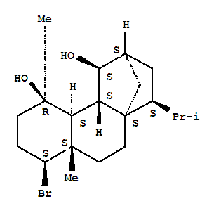 Molecular Structure of 104900-64-3 (1H-3,10a-Methanophenanthrene-4,5-diol,8-bromododecahydro-5,8a-dimethyl-1-(1-methylethyl)-,(1S,3S,4S,4aS,4bS,5R,8S,8aS,10aS)-)