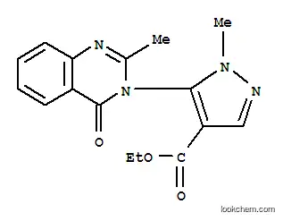 1H-Pyrazole-4-carboxylic acid, 1-methyl-5-(2-methyl-4-oxo-3(4H)-quinazolinyl)-, ethyl ester