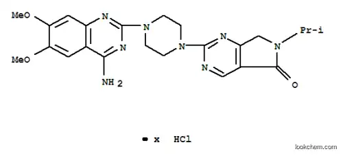 Molecular Structure of 104964-63-8 (2-[4-(4-amino-6,7-dimethoxyquinazolin-2-yl)piperazin-1-yl]-6-(1-methylethyl)-6,7-dihydro-5H-pyrrolo[3,4-d]pyrimidin-5-one hydrochloride)