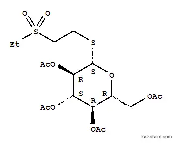 Molecular Structure of 104987-54-4 ((2S,3R,4S,5R,6R)-2-[(acetyloxy)sulfanyl]-6-[3-(ethylsulfonyl)propyl]tetrahydro-2H-pyran-3,4,5-triyl triacetate (non-preferred name))