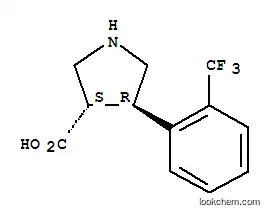 Molecular Structure of 1049978-59-7 ((3S,4R)-4-(2-(Trifluoromethyl)phenyl)pyrrolidine-3-carboxylic acid)