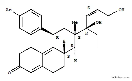 Molecular Structure of 105120-95-4 (Estra-4,9-dien-3-one,11-(4-acetylphenyl)-17-hydroxy-17-[(1Z)-3-hydroxy-1-propen-1-yl]-, (11b,17b)-)