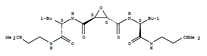 Molecular Structure of 105284-18-2 (2,3-Oxiranedicarboxamide,N,N'-bis[(1S)-3-methyl-1-[[(3-methylbutyl)amino]carbonyl]butyl]-, (2S,3S)-(9CI))