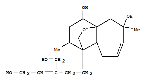 Molecular Structure of 105304-99-2 (4a,1-(Epoxymethano)-4aH-benzocycloheptene-4,6-diol,1,2,3,4,5,6,9,9a-octahydro-1-[5-hydroxy-3-(hydroxymethyl)-3-pentenyl]-2,6-dimethyl-(9CI))