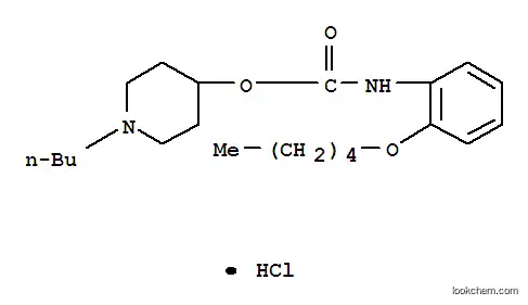 Molecular Structure of 105384-11-0 (Carbamic acid, (2-(pentyloxy)phenyl)-, 1-butyl-4-piperidinyl ester, mo nohydrochloride)