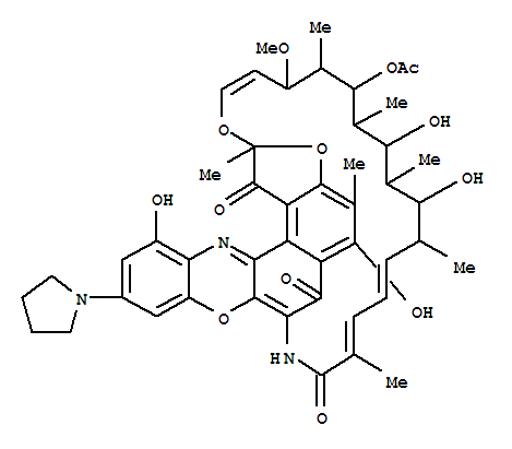 Rifamycin VIII,1',4-didehydro-1-deoxy-1,4-dihydro-3'-hydroxy-1-oxo-5'-(1-pyrrolidinyl)- (9CI)