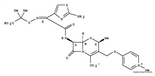 7-(2 (2-Aminothiazol-4-yl)-2-(1-carboxymethylethoxyimino)acetamido)-2-methyl-3-((1-methylpyridinium-4-yl)thiomethyl)-1-oxacephem-4-carboxylate