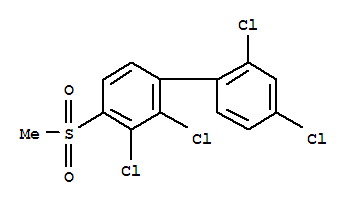 Molecular Structure of 106352-70-9 (1,1'-Biphenyl,2,2',3,4'-tetrachloro-4-(methylsulfonyl)-)