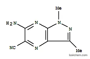 Molecular Structure of 106538-01-6 (1H-Pyrazolo[3,4-b]pyrazine-5-carbonitrile,6-amino-1,3-dimethyl-(9CI))