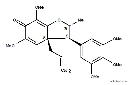 Molecular Structure of 106897-10-3 (6(2H)-Benzofuranone,3,3a-dihydro-5,7-dimethoxy-2-methyl-3a-(2-propenyl)-3-(3,4,5-trimethoxyphenyl)-,(2R,3S,3aR)-rel- (9CI))