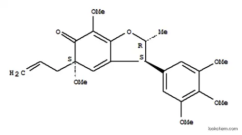 Molecular Structure of 106897-12-5 (6(2H)-Benzofuranone,3,5-dihydro-5,7-dimethoxy-2-methyl-5-(2-propen-1-yl)-3-(3,4,5-trimethoxyphenyl)-,(2R,3S,5S)-rel-)