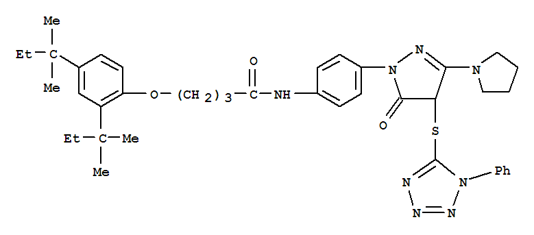 1-[4-[4-(2,4-DI-TERT-PENTYLPHENOXY)-BUTYRAMIDO]-PHENYL]3-PYRROLIDINO-4-(1-PHENYL-TETRAZOL-5-YL)-THIO-PYRAZOLIN-5-ONE