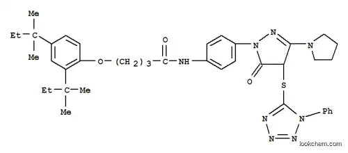 Molecular Structure of 107047-27-8 (1-[4-[4-(2,4-DI-TERT-PENTYLPHENOXY)-BUTYRAMIDO]-PHENYL]3-PYRROLIDINO-4-(1-PHENYL-TETRAZOL-5-YL)-THIO-PYRAZOLIN-5-ONE)