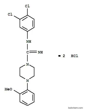 Molecular Structure of 107707-55-1 (1-Piperazinecarboximidamide, N-(3,4-dichlorophenyl)-4-(2-methoxyphenyl )-, dihydrochloride)