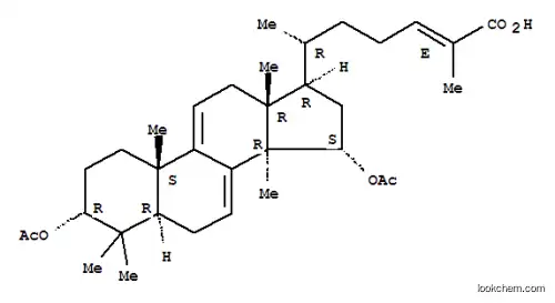 Molecular Structure of 108026-93-3 (Lanosta-7,9(11),24-trien-26-oicacid, 3,15-bis(acetyloxy)-, (3a,15a,24E)-)