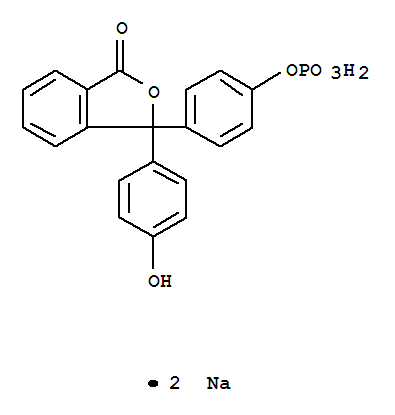 1(3H)-Isobenzofuranone,3-(4-hydroxyphenyl)-3-[4-(phosphonooxy)phenyl]-, sodium salt (1:2)