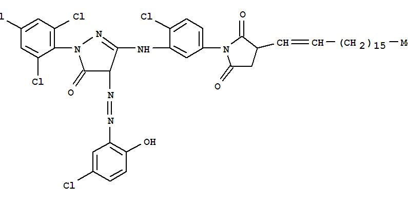 1-(2,4,6-TRICHLOROPHENYL)-3-[2-CHLORO-5-(1-OCTADECENYL-1-SUCCINIMIDO)ANILINO]-4-(2-CHLORO-4-HYDROXYPHENYL)AZO-2-PYRAZOLIN-5-ONE