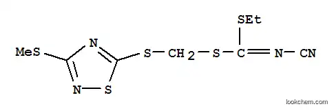 [Ethylsulfanyl-[(3-methylsulfanyl-1,2,4-thiadiazol-5-yl)sulfanylmethylsulfanyl]methylidene]cyanamide